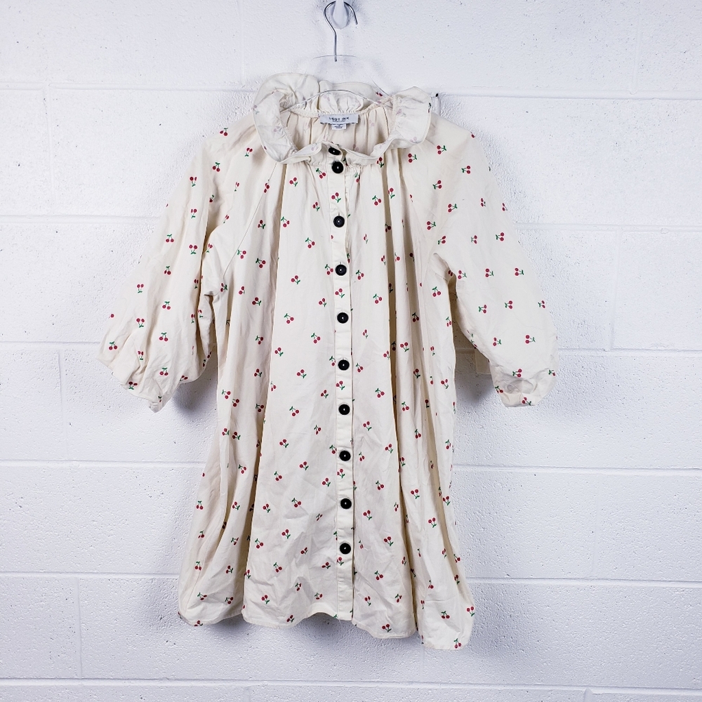 Lost Ink Cherry Print Shift Mini Dress - size 16 - Picture 2 of 11